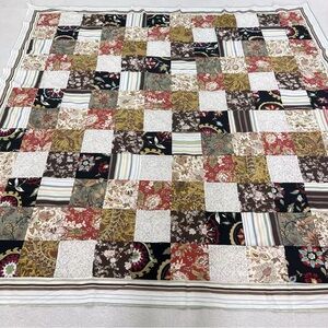 Handmade Original Alaska Patchwork Cotton Quilt Top/Topper Machine pieced 86x86”
